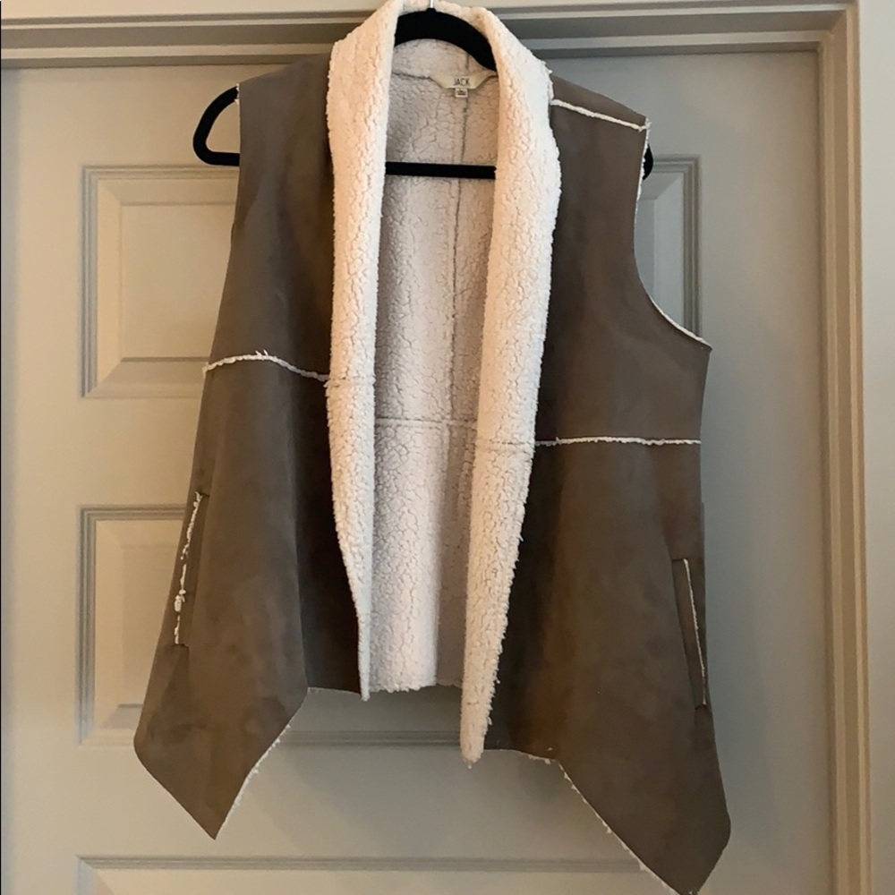 Olive Grey Fleece Jack by BB Dakota Vest